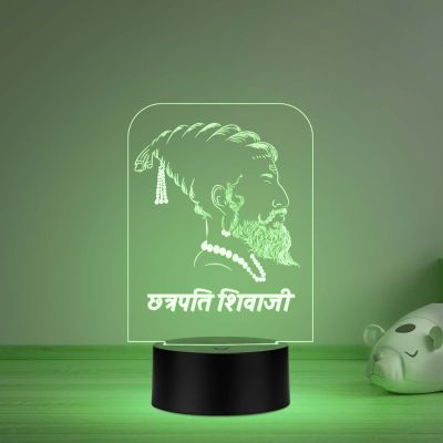 3D Illusion Chhatrapati Shivaji Maharaj Led Night lamp multicolored Light